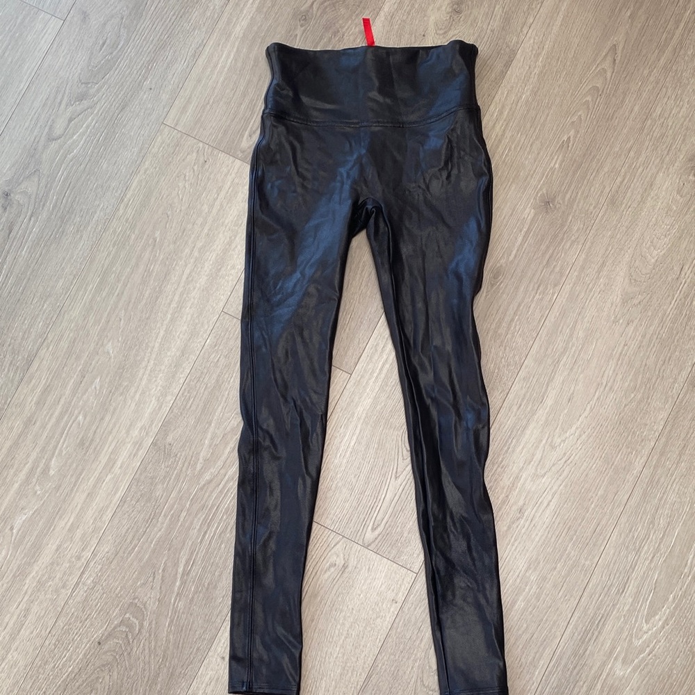 SPANX Black Faux Leather Leggings